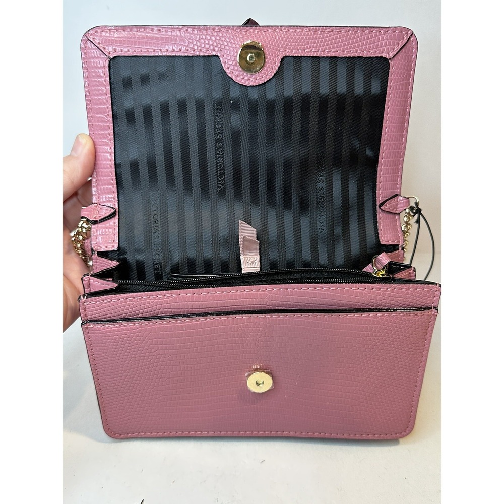 Victoria's Secret Mini Shoulder Bag Pink with Floral‎ Accent - Picture 7 of 9